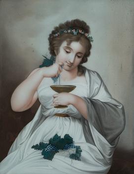 LATE 18TH CENTURY PAINTING UNDER GLAS, England.