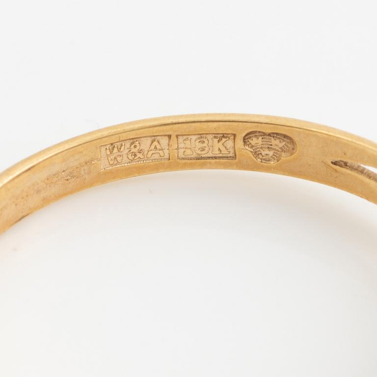 Ring, six pieces, 18K gold with, among other things, pearls and rose-cut diamond.