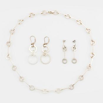 Efva Attling, earrings and necklace, silver.
