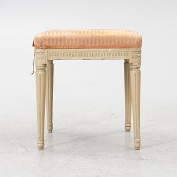 A Gustavian style stool, 19th Century.