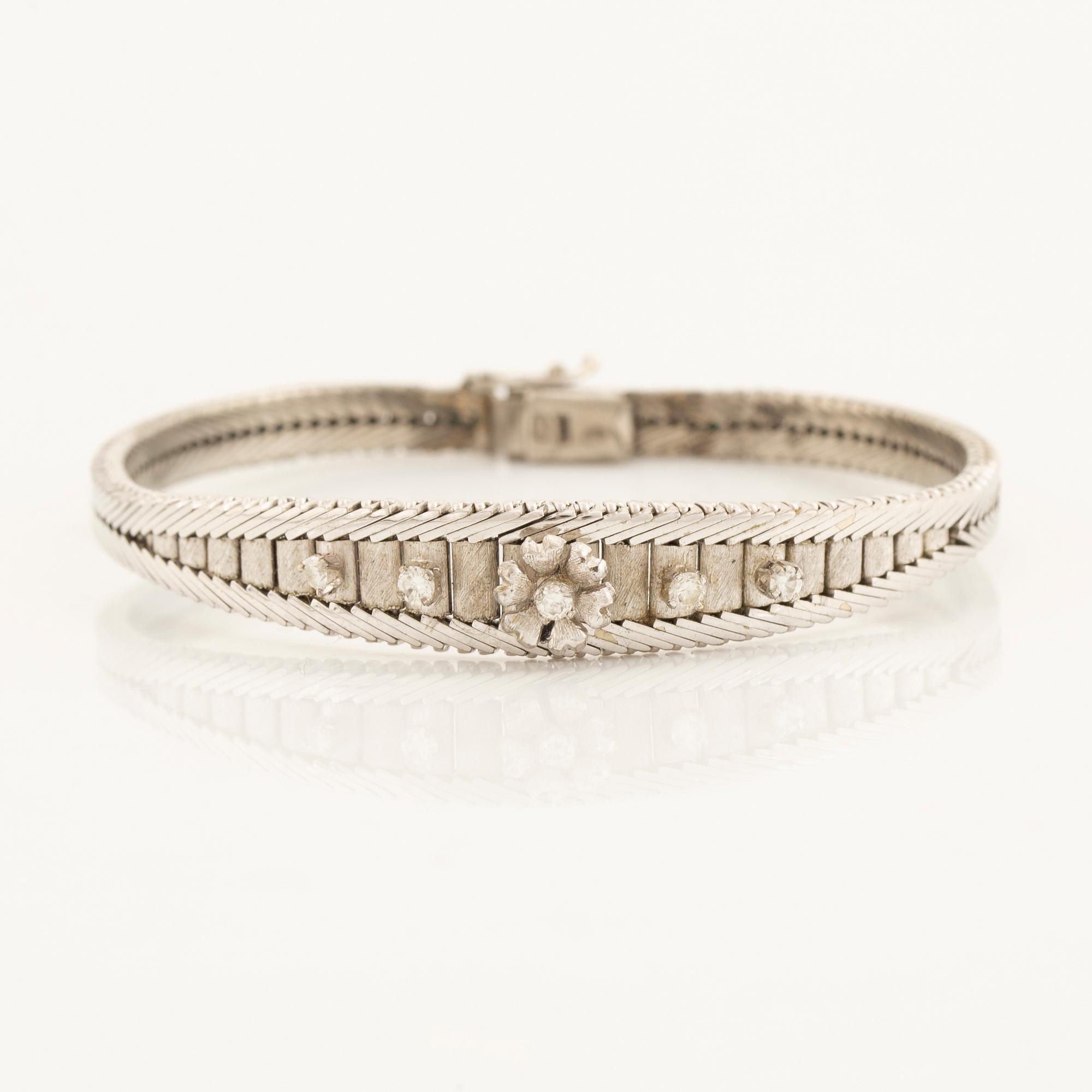 Brilliant cut diamond bracelet.