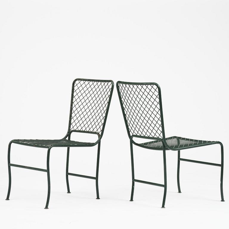 Josef Frank, trädgårdsstolar, nio stycken, modell 591, Firma Svenskt Tenn.