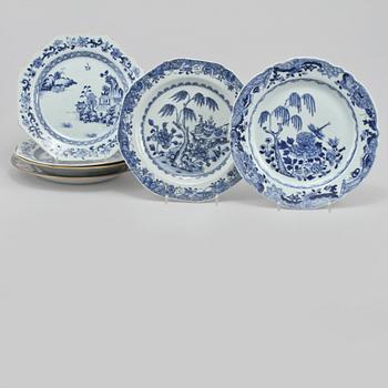 TALLRIKAR, 6 st, porslin, Kina, 1700-tal.