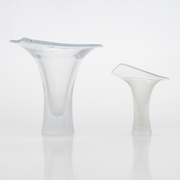 Tapio Wirkkala, vases, 2 pcs, 'Chanterelle', signed Tapio Wirkkala Iittala.