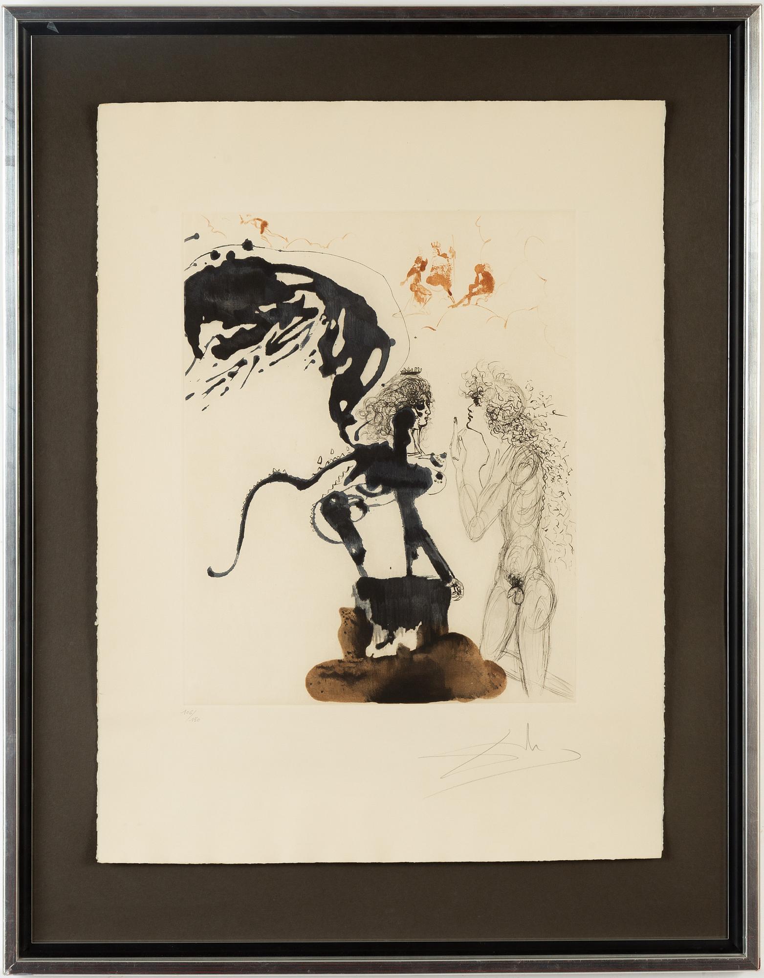 Salvador Dalí, etching and heliogravure, 1964, signed 106/150.