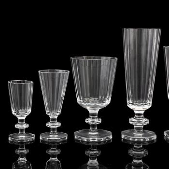 A 75 piece first half of the 20th century'Karlberg' glass servis by Elis Bergh.