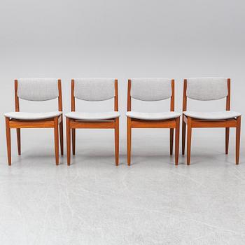 FINN JUHL, four chairs, France & Sons, Denmark.