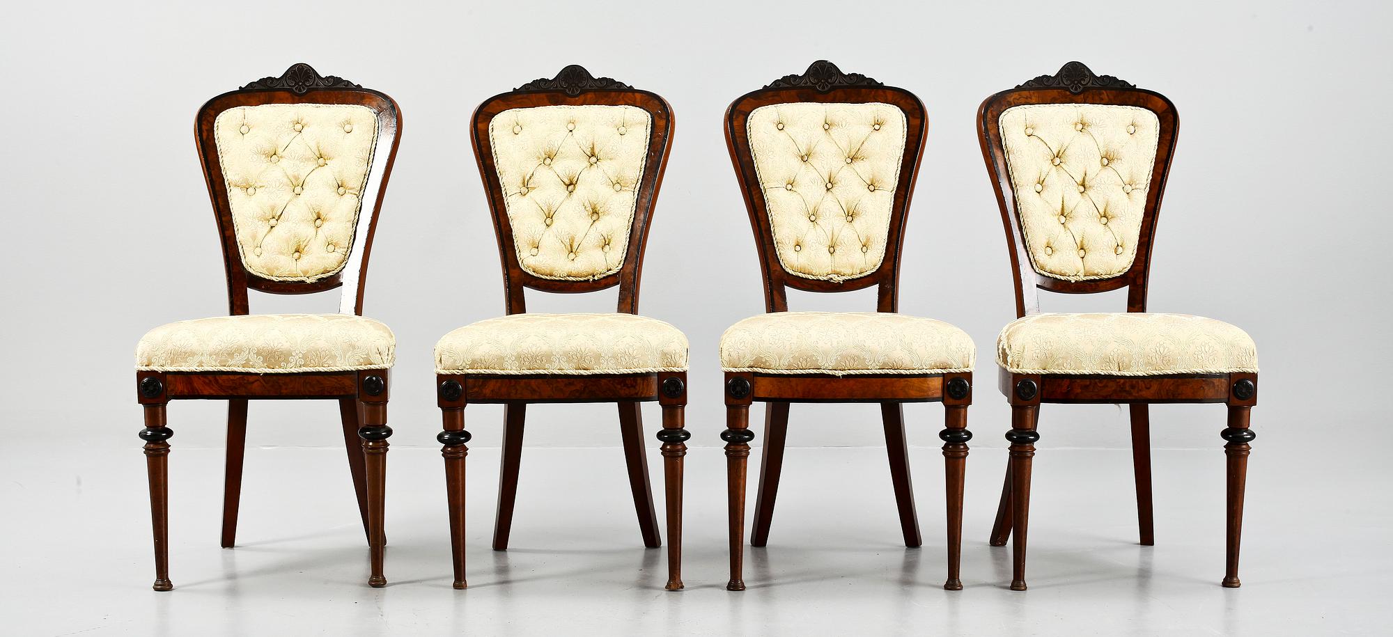 SOFFA samt STOLAR, 4 st, nyrenässans, 1800-talets andra hälft.