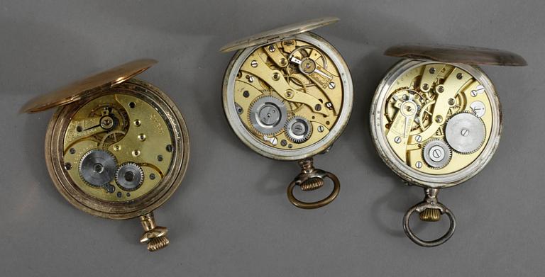 FICKUR, 7 st, en av doublé, 6 silver, 1900-talets första hälft.