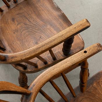 Windsor chairs, 6 pcs, 19th century.