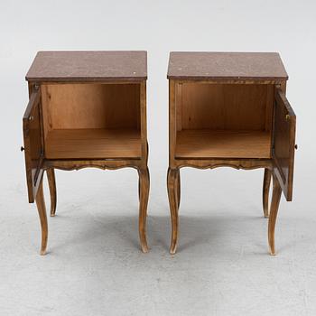 A pair of stained birch bedside tables, model 'Atlantik', Nordiska Kompaniet, 1928.