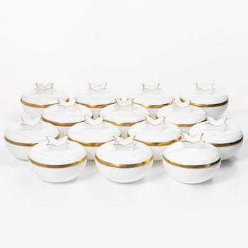 Karin Björquist, Bowls with lids, 14 pcs, porcelain, "Nobel" Rörstrand.