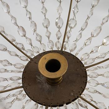 Ljuskrona, för sju ljus, Stockholmsarbete, 1700-talets slut, Sengustaviansk.