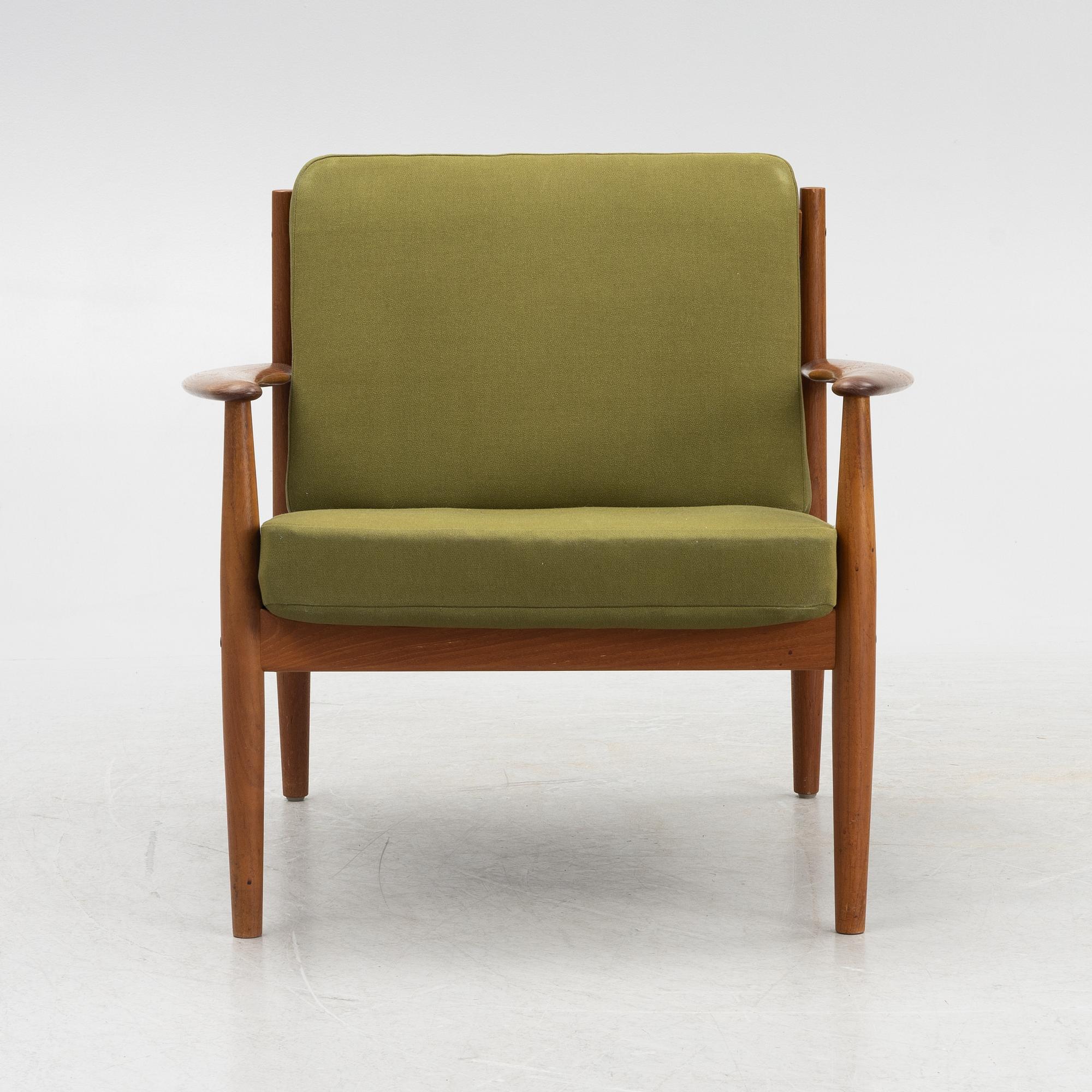 Grete Jalk, a teak easy chair model 118, by France & Son, Denmark, 1950s/60s.