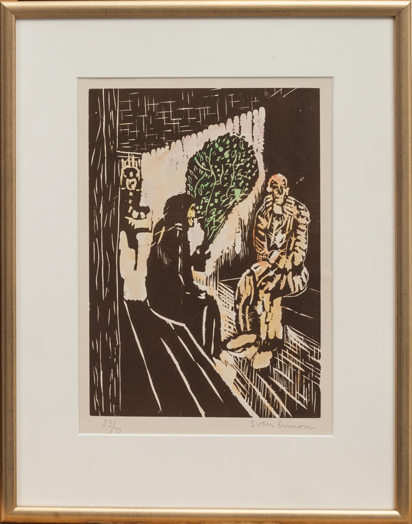 SVEN X:ET ERIXSON, träsnitt, signerad, numrerad 55/75.