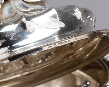 Gustaf Möllenborg, Stockholm 1854, Sockerskålar, ett par, silver, nyrokoko.