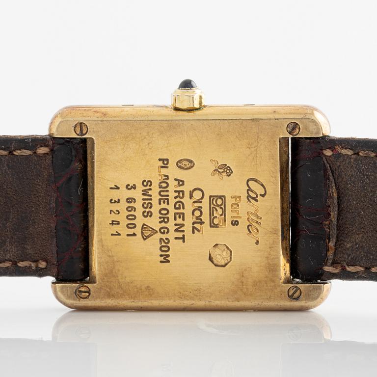 must de Cartier, Tank, wristwatch, 20,5 x 20 (28) mm.