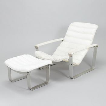 Ilmari Lappalainen, a "Pulkka" easy chair and ottoman for Asko, designed year 1968.