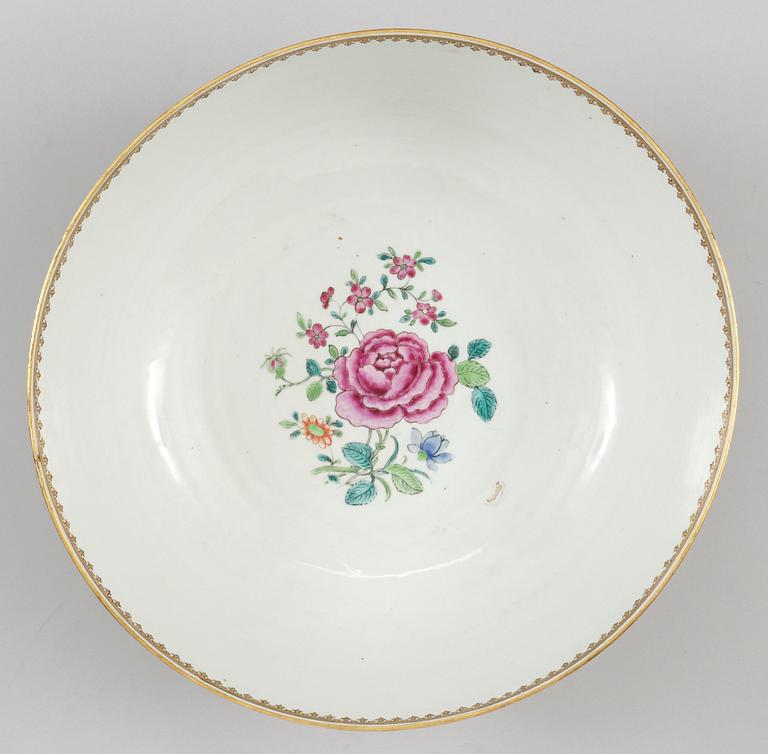 BÅLSKÅL, kompaniporslin. Qing dynastin, Qianlong (1736-95).