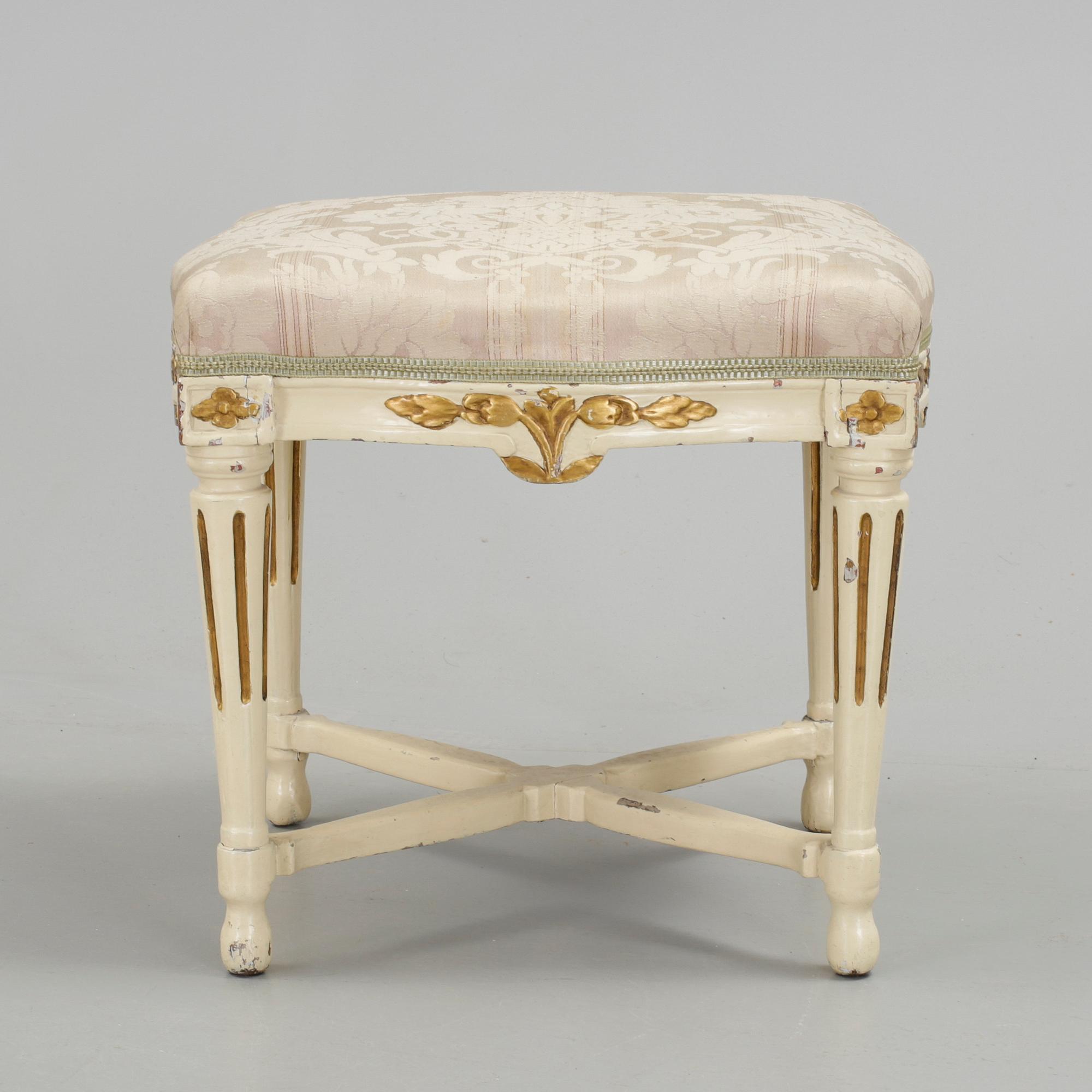 TABURETT, gustaviansk stil, 1800/1900-tal.