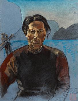 A set of 39 pastels by Vivian Dorf, from Johan Gunnar Andersson's last expedition to China and Tibet 1936-1938.