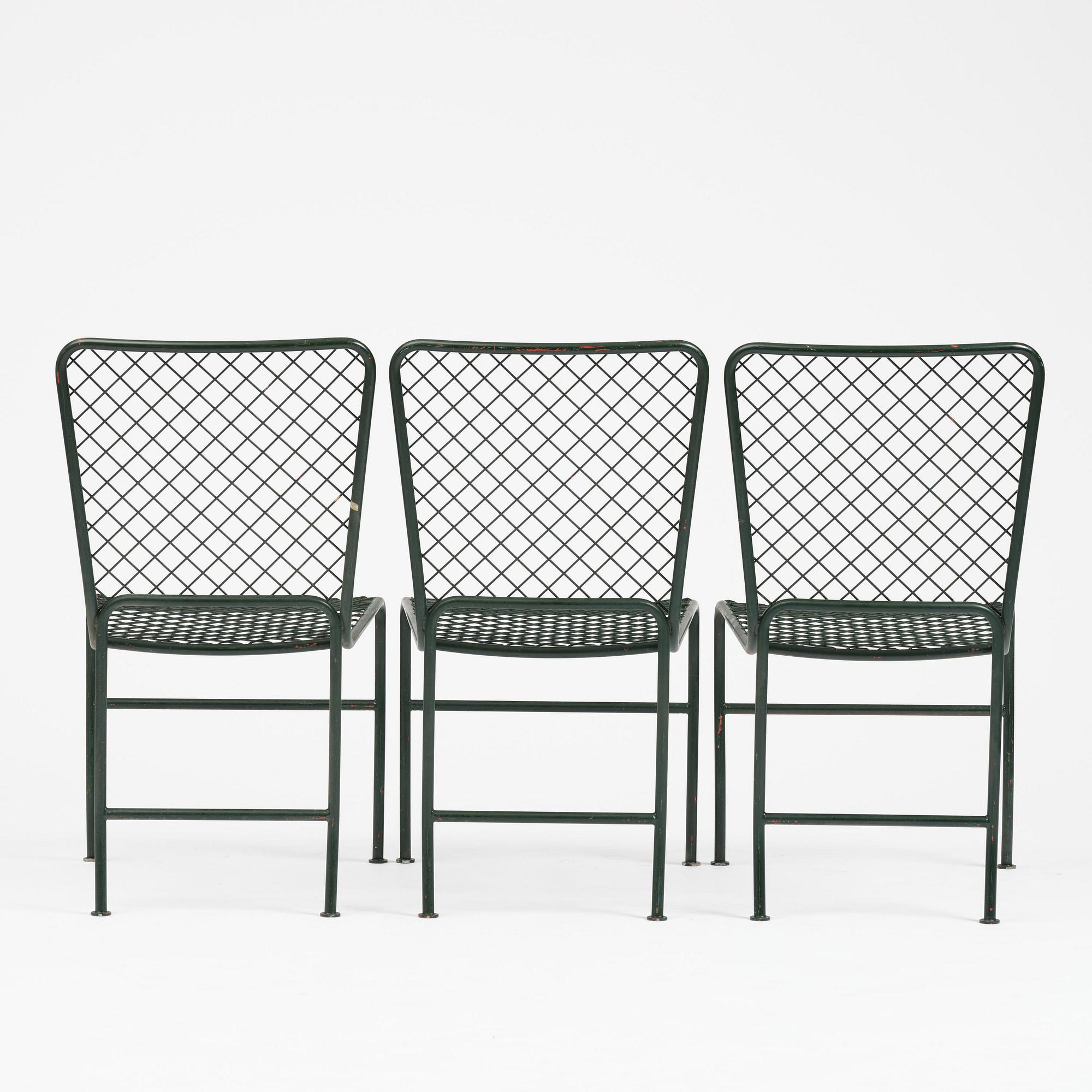 Josef Frank, trädgårdsstolar, nio stycken, modell 591, Firma Svenskt Tenn.