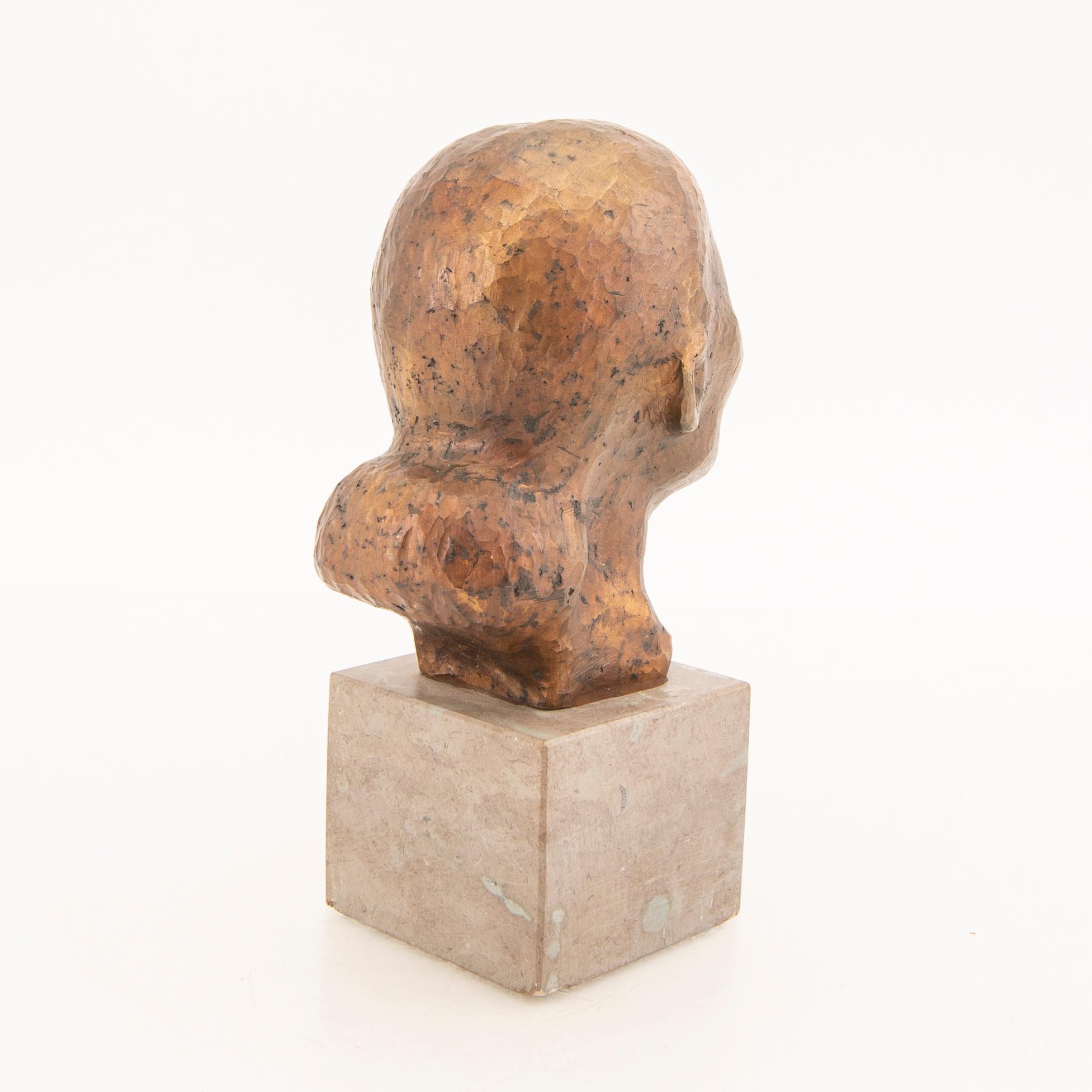 Helge Högbom, skulpturer 2 st. brons, signerade.