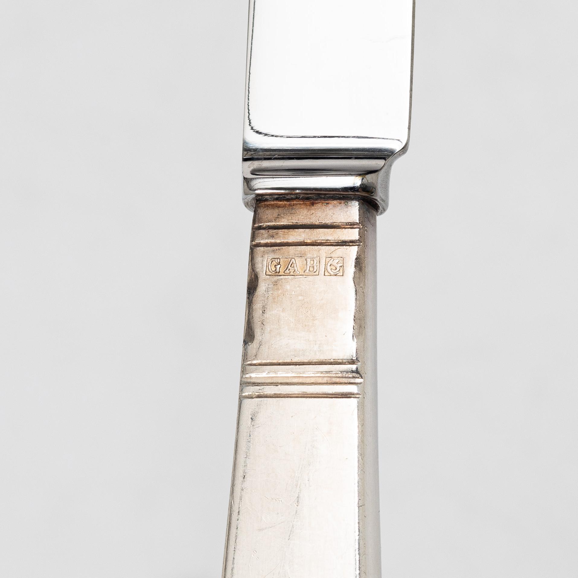 Jacob Ängman, Silver cutlery parts, "Rosenholm", GAB, including Stockholm 1967 (31 pieces).