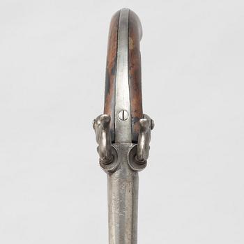 Slaglåspistol, dubbelpipig, 1800-talets andra hälft.
