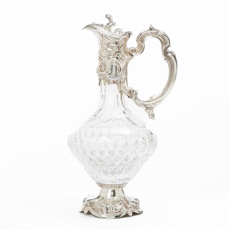Wine jug with silver mount, Topazio, Portugal.