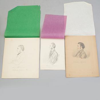 LOTTEN VON GEGERFELT, drawings (13), one of which framed.