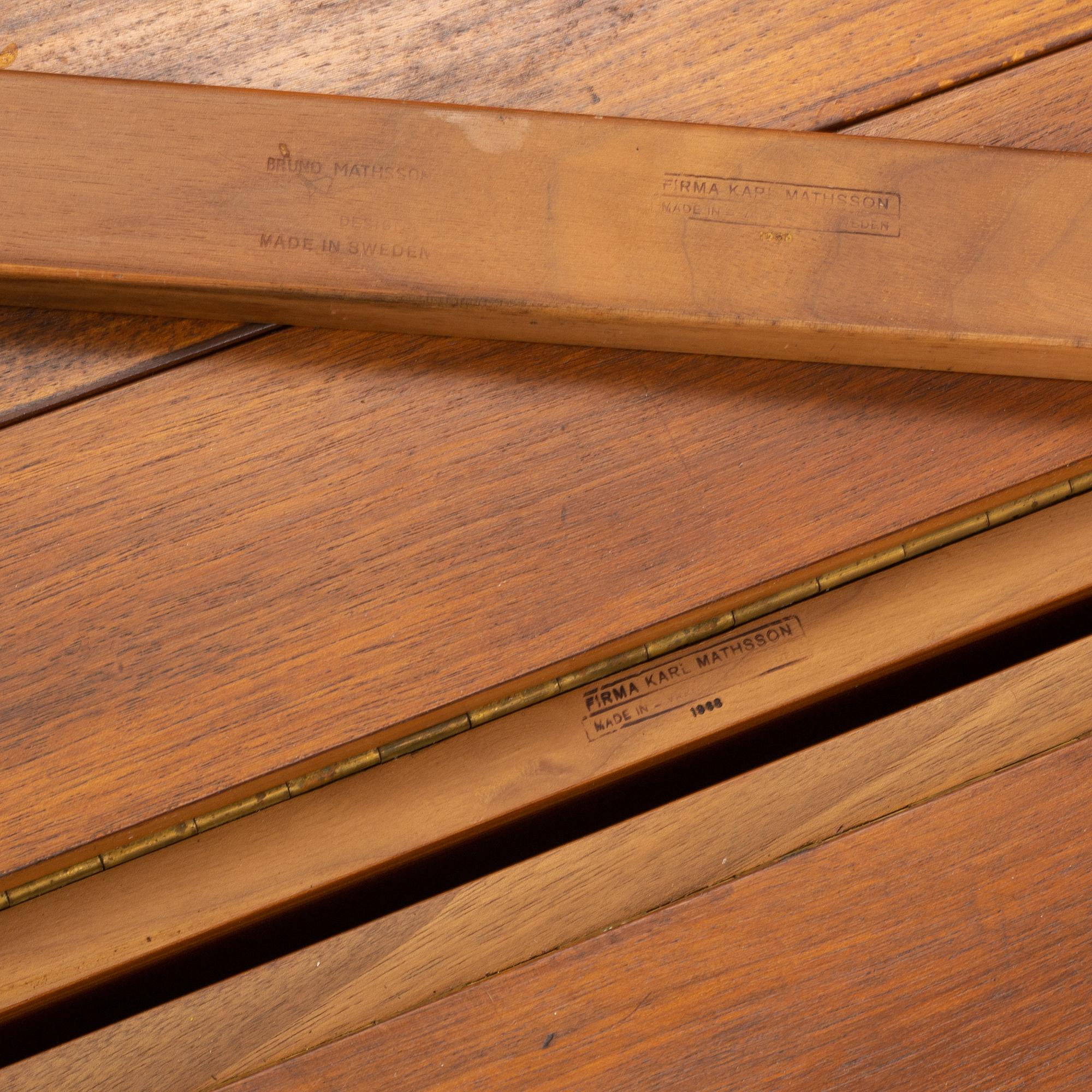 A 'Maria Flap' gateleg table by Bruno Mathsson for Karl Mathsson, dated 1968.