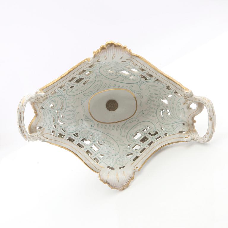Skål på fot Meissen Rokoko-stil omkring 1900 porslin.
