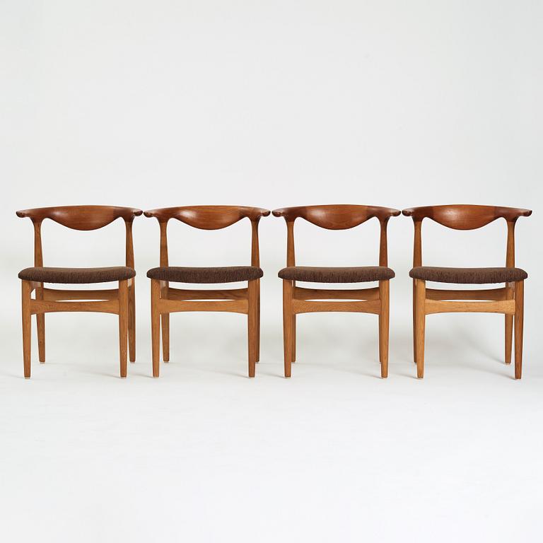 Knud Faerch, a set of four dinner chairs, Slagelse Møbelvaerk, Denmark 1960's, model 251.