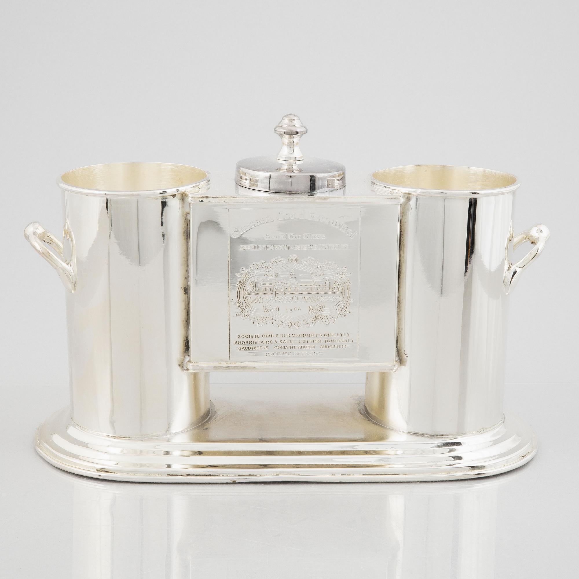 A silver-plate wine cooler, 21st century.