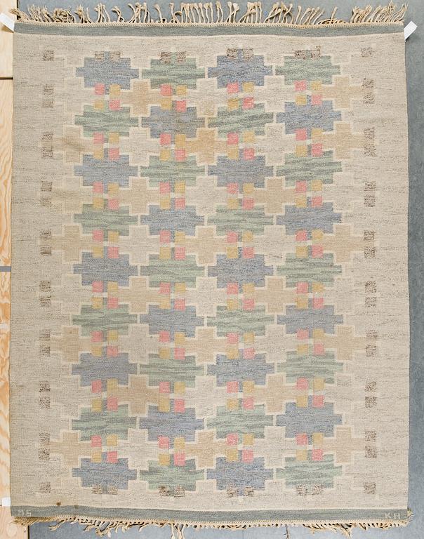 MATTA, Rölakan, signerad MS KH (Maj Svanström, Klockargårdens Hemslöjd, Tällberg). 232 x 184.
