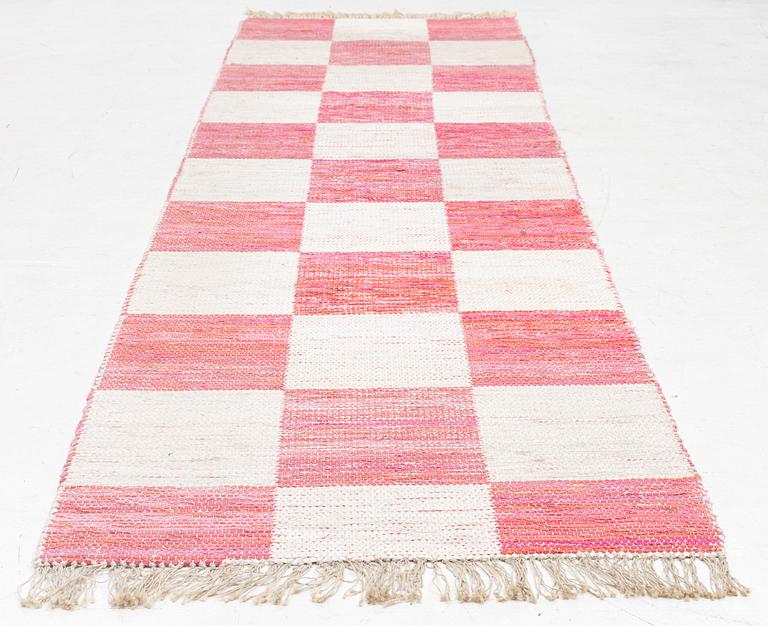 Margit Thorén, a double-woven rag rug runner, 'Schackrutan', Svenskt Tenn, c. 315 x 90 cm.