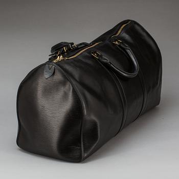 VÄSKA, "Keepall 50 Epi Black", Louis Vuitton.