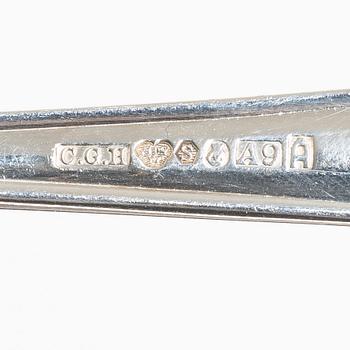 An 18-piece Swedish silver cutlery set, model 'Hansa', marks of CG Hallberg, Stockholm, including 1960.