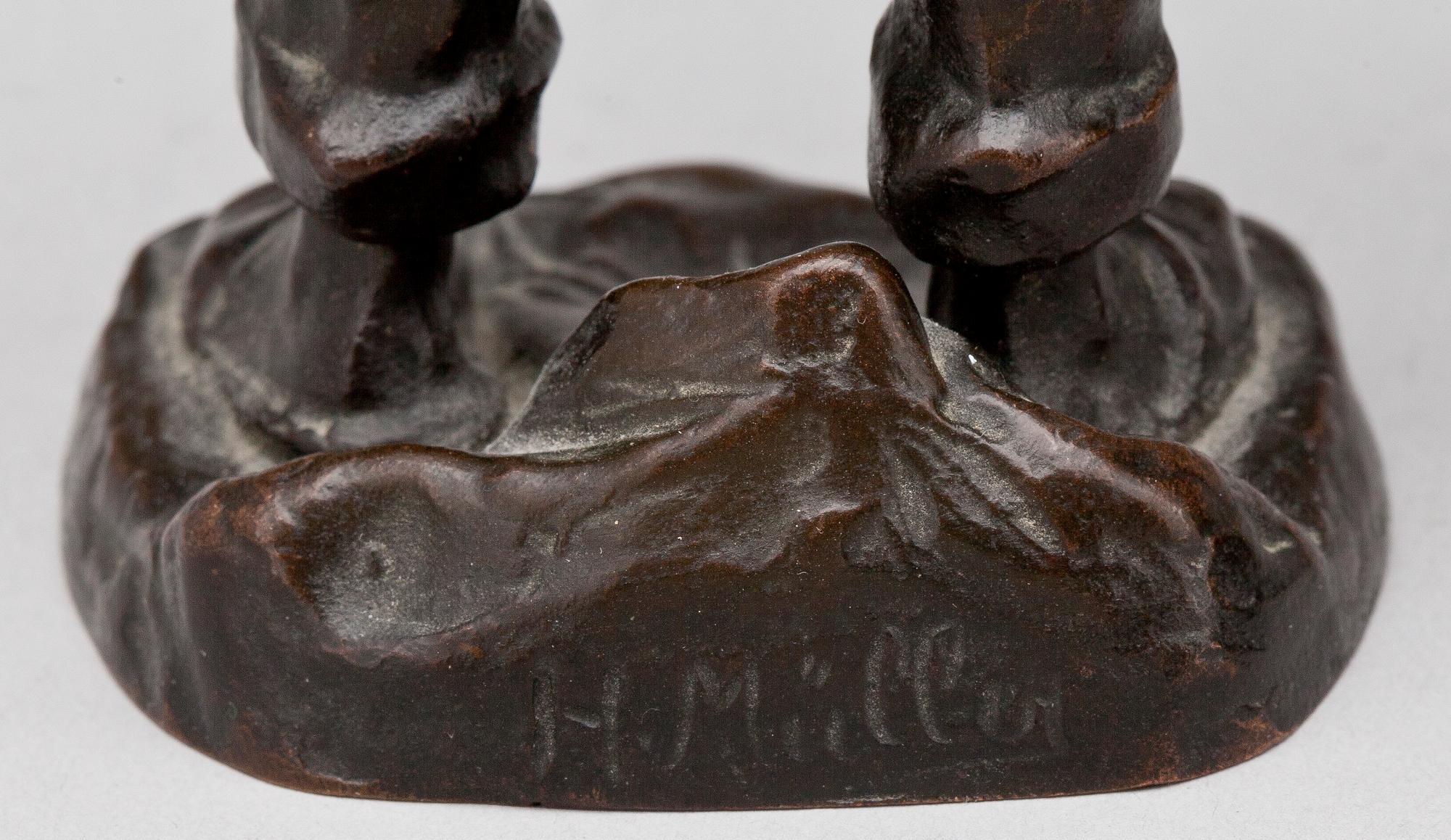 OKÄND KONSTNÄR, skulpturer, 2 st, brons, sign H. Müller i godset.