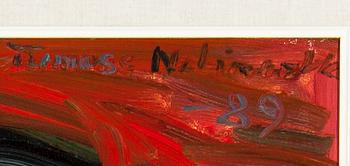 TUOMAS NELIMARKKA, öljy kankaalle, signeerattu ja päivätty -89.