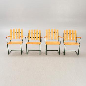 A five pcs garden suite by Arthur Lindquist  model A2, Grythyttan Stålmöber, late 20th century.