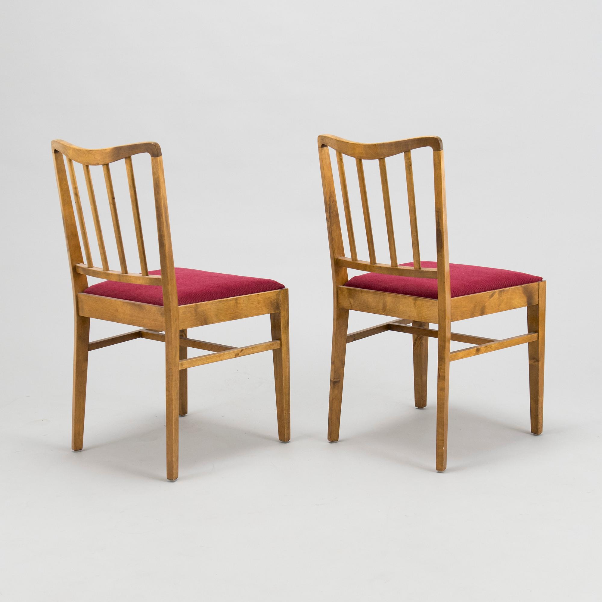 A mid-20th Century set of six chairs for Lahden Puukalusto, Finland.