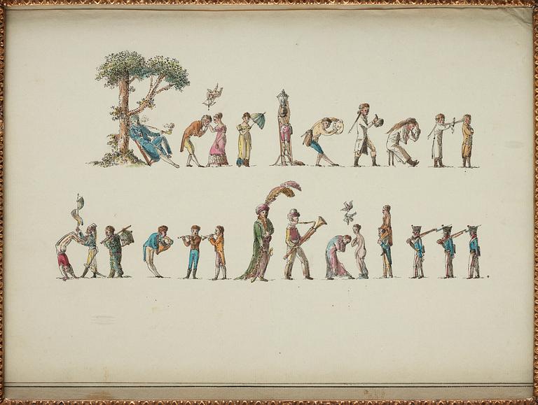 Swedish artist around 1800. "Kärleken är en skälm".