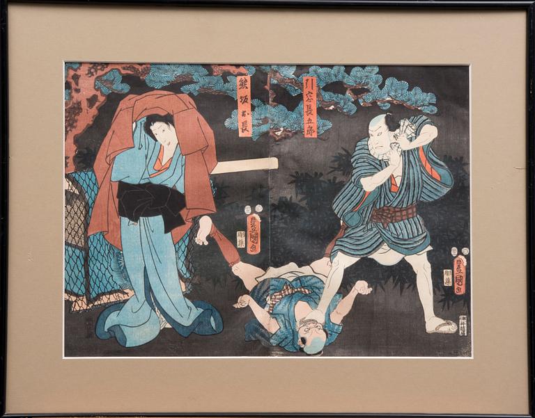 OIDENTIFIERAD KONSTNÄR, träsnitt, Japan, sekelskiftet 1800/1900.