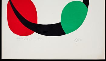 PIERRE OLOFSSON, färgserigrafi, signerad med dedikation.