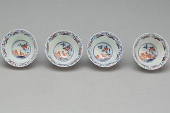 VINKOPPAR, 4 st, porslin, kinesisk Imari-stil.