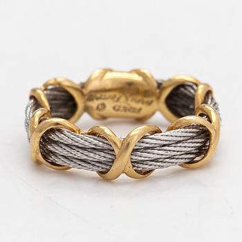 Ring, "Force 10", 18K gold and steel. Fred, Paris 1980s.