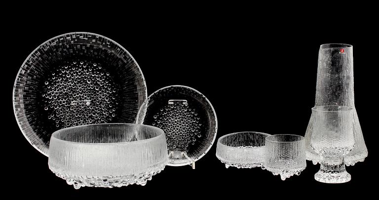 SERVISDELAR, glas, 44 delar, "Ultima Thule", Tapio Wirkkala, Iittala.