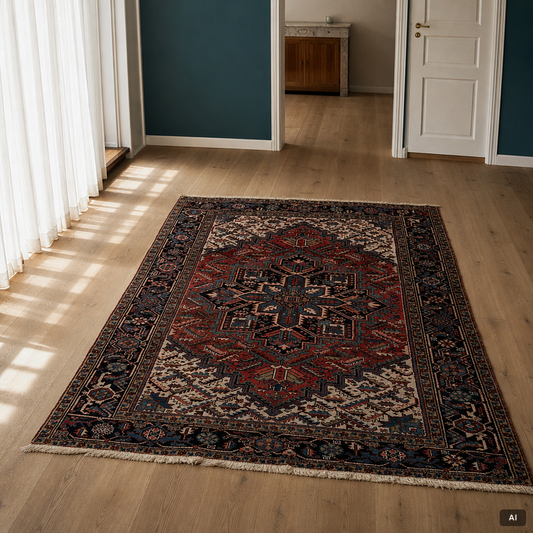A Heris carpet, approx. 275 x 200 cm.